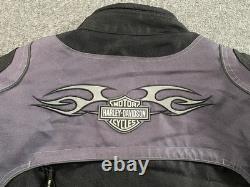 Vintage Harley Davidson Armored Riding Jacket Mens XL Black/Gray Protective Gear