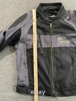 Vintage Harley Davidson Armored Riding Jacket Mens XL Black/Gray Protective Gear