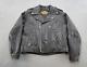 Vintage Harley Davidson Black Leather Asymmetrical Zip Jacket Mens Size 48 Reg