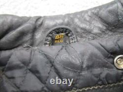Vintage Harley Davidson Black Leather Asymmetrical Zip Jacket Mens Size 48 Reg