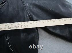 Vintage Harley Davidson Black Leather Asymmetrical Zip Jacket Mens Size 48 Reg