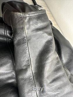 Vintage Harley Davidson Black Leather Biker Jacket Motorcycle Mens Large