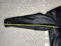 Vintage Harley Davidson Black Leather Biker Jacket Motorcycle Mens Large