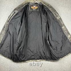 Vintage Harley Davidson Genuine Leather Coat Jacket Black Faded Men's Size 2XL