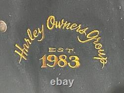 Vintage Harley Davidson HOG Owner's Group Wool Leather Varsity Jacket XL