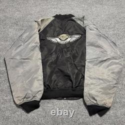 Vintage Harley Davidson Jacket Mens 2XL Black Gray 100th Anniversary Bomber 2003