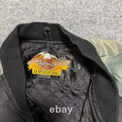 Vintage Harley Davidson Jacket Mens 2XL Black Gray 100th Anniversary Bomber 2003