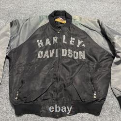 Vintage Harley Davidson Jacket Mens 2XL Black Gray 100th Anniversary Bomber 2003