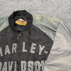 Vintage Harley Davidson Jacket Mens 2XL Black Gray 100th Anniversary Bomber 2003