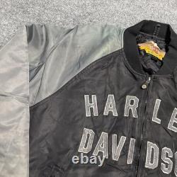 Vintage Harley Davidson Jacket Mens 2XL Black Gray 100th Anniversary Bomber 2003