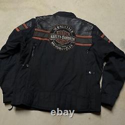 Vintage Harley Davidson Jacket Mens XXL Black Racing Motorcycle Biker Coat