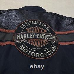 Vintage Harley Davidson Jacket Mens XXL Black Racing Motorcycle Biker Coat