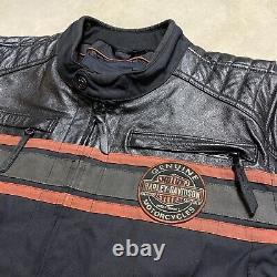 Vintage Harley Davidson Jacket Mens XXL Black Racing Motorcycle Biker Coat