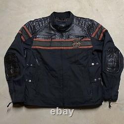 Vintage Harley Davidson Jacket Mens XXL Black Racing Motorcycle Biker Coat