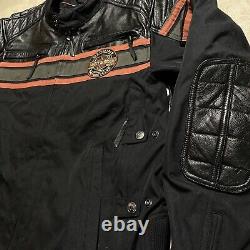 Vintage Harley Davidson Jacket Mens XXL Black Racing Motorcycle Biker Coat