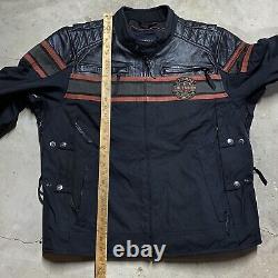 Vintage Harley Davidson Jacket Mens XXL Black Racing Motorcycle Biker Coat