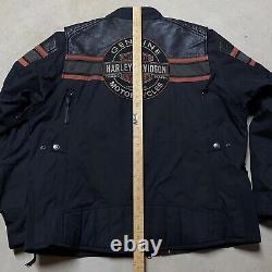 Vintage Harley Davidson Jacket Mens XXL Black Racing Motorcycle Biker Coat