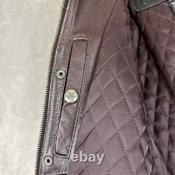 Vintage Harley Davidson Leather Cruiser Jacket Men's L Distressed Embroidered