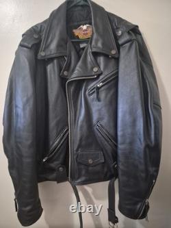 Vintage Harley Davidson Leather Jacket-Black-Made in USA-Size XXL Mens
