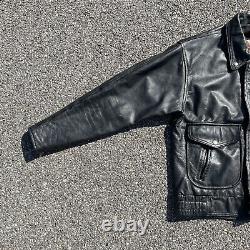 Vintage Harley Davidson Leather Jacket Men's Medium Black Aviator Bomber Biker