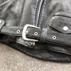 Vintage Harley Davidson Leather Jacket Mens 48 Black Biker Belted Motorcycle USA