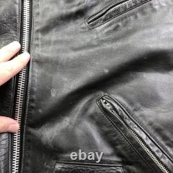 Vintage Harley Davidson Leather Jacket Mens 48 Black Biker Belted Motorcycle USA