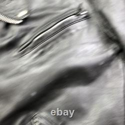 Vintage Harley Davidson Leather Jacket Mens 48 Black Biker Belted Motorcycle USA
