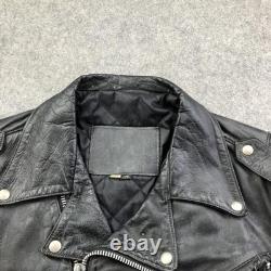 Vintage Harley Davidson Leather Jacket Mens 48 Black Biker Belted Motorcycle USA