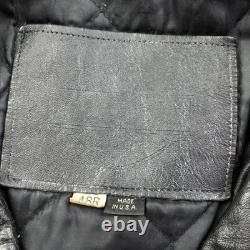 Vintage Harley Davidson Leather Jacket Mens 48 Black Biker Belted Motorcycle USA