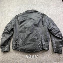 Vintage Harley Davidson Leather Jacket Mens 48 Black Biker Belted Motorcycle USA