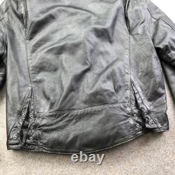Vintage Harley Davidson Leather Jacket Mens 48 Black Biker Belted Motorcycle USA