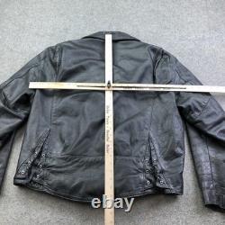 Vintage Harley Davidson Leather Jacket Mens 48 Black Biker Belted Motorcycle USA