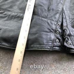 Vintage Harley Davidson Leather Jacket Mens 48 Black Biker Belted Motorcycle USA