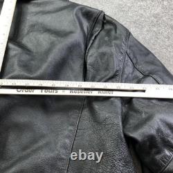 Vintage Harley Davidson Leather Jacket Mens 48 Black Biker Belted Motorcycle USA