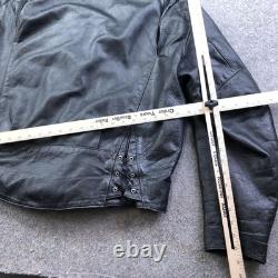Vintage Harley Davidson Leather Jacket Mens 48 Black Biker Belted Motorcycle USA