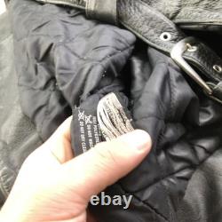 Vintage Harley Davidson Leather Jacket Mens 48 Black Biker Belted Motorcycle USA