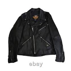 Vintage Harley Davidson Leather Motorcycle Biker Jacket Made in USA Black