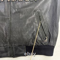 Vintage Harley Davidson Leather Motorcycle Bomber Jacket Size 2XL Biker
