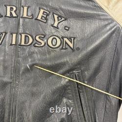 Vintage Harley Davidson Leather Motorcycle Bomber Jacket Size 2XL Biker