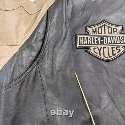 Vintage Harley Davidson Leather Motorcycle Bomber Jacket Size 2XL Biker