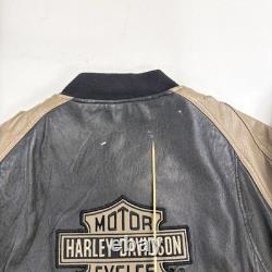 Vintage Harley Davidson Leather Motorcycle Bomber Jacket Size 2XL Biker