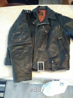 Vintage Harley Davidson Leather Motorcycle Jacket D Pocket Horsehide 1950's