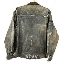 Vintage Harley Davidson Leather Motorcycle Jacket Large Black Full Zip