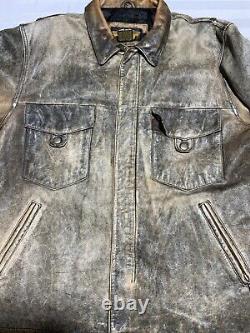 Vintage Harley Davidson Leather Motorcycle Jacket Large Black Full Zip