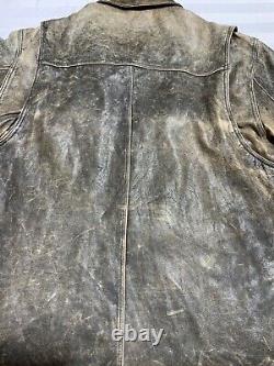 Vintage Harley Davidson Leather Motorcycle Jacket Large Black Full Zip