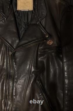 Vintage Harley-Davidson Leather Motorcycle Jacket Made in USA Walter Dyer