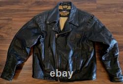 Vintage Harley-Davidson Leather Motorcycle Jacket Men's 46 L Early 80s