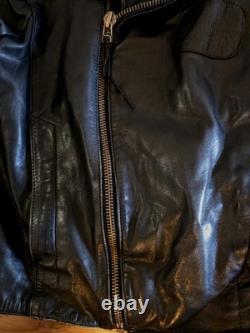 Vintage Harley-Davidson Leather Motorcycle Jacket Men's 46 L Early 80s