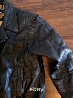 Vintage Harley-Davidson Leather Motorcycle Jacket Men's 46 L Early 80s
