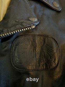 Vintage Harley-Davidson Leather Motorcycle Jacket Men's 46 L Early 80s